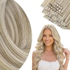 image:imageVe Sunny Genius Human Hair Extensions Clip ins Short BlondeW7A P1622 Golden Blonde Highlights
