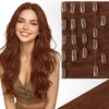image:imageVe Sunny Human Hair Clip in Extensions Auburn Natural Straight 16 InchA1 33 Dark Reddish Auburn