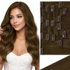 image:imageVe Sunny Seamless Clip ins Human Hair Platinum Blonde Straight 18 InchV2A 7 Light Brown