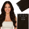 image:imageVe Sunny Seamless Clip ins Human Hair Platinum Blonde Straight 18 InchV2B 4 Medium Dark Brown