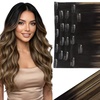 V-7-A #1B/4/27 Natural Black Ombre Brown Balayage Blonde