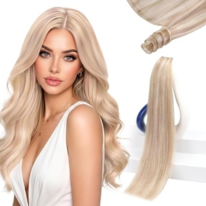 image:imageSunny Hair 18 Inch Genius Weft Hair Extensions Human Hair Blonde 60GGenius 18613Ash Blonde Highlights