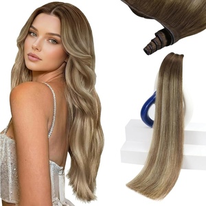 image:imageSunny Hair 18 Inch Genius Weft Hair Extensions Human Hair Blonde 60GGenius3822Cool Brown Ombre Blonde