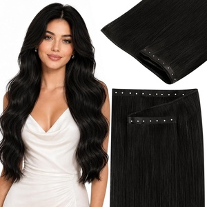 image:imageSunny Hair 18 Inch Genius Weft Hair Extensions Human Hair Blonde 60GPU Butterfly 1B Natural Black