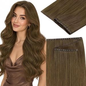 image:imageSunny Hair 18 Inch Genius Weft Hair Extensions Human Hair Blonde 60GPU Butterfly 3 Cool Brown
