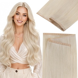 image:imageSunny Hair 18 Inch Genius Weft Hair Extensions Human Hair Blonde 60GPU Butterfly60Platinum Blonde
