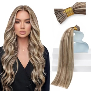 image:imageSunny Hair 20 Inch I Tip Hair Extensions Human Hair Brown Highlights Blonde