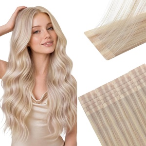 image:imageSunny Hair Invisi Edge Tape in Hair Extensions Human Hair Blonde HighlightsIJTPP18613 Ash Blonde With Bleach Blonde