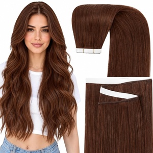 image:imageSunny Hair Tape in Weft Hair Extensions Human Hair 1 Jet Black 18 InchGUTP33 Warm Mahogany