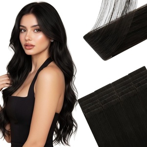 image:imageSunny Hair Tape in Weft Hair Extensions Human Hair 1 Jet Black 18 InchIJTP2 Darkest Brown