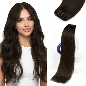 image:imageSunny Hair Weft Hair Extensions Human Hair Dark Brown With BlondeA12BMedium Natural Brown