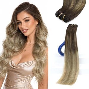 image:imageSunny Hair Weft Hair Extensions Human Hair Dark Brown With BlondeA3 1B418Black Balayage Brown Ombre Blonde