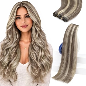 image:imageSunny Hair Weft Hair Extensions Human Hair Dark Brown With BlondeA48P60Light Brown Highlights