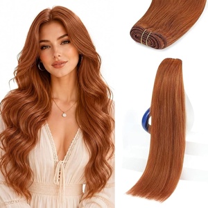 image:imageSunny Hair Weft Hair Extensions Human Hair Dark Brown With BlondeA6350Copper