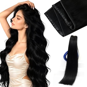 image:imageSunny Hair Weft Hair Extensions Human Hair Dark Brown With BlondeButterfly1 1Jet Black