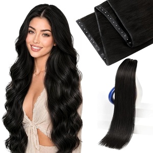 image:imageSunny Hair Weft Hair Extensions Human Hair Dark Brown With BlondeButterfly11B Natural Black