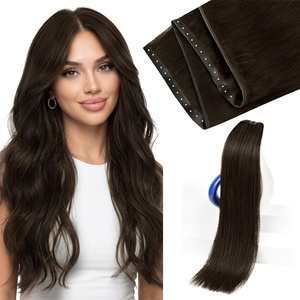 image:imageSunny Hair Weft Hair Extensions Human Hair Dark Brown With BlondeButterfly12BNatural Dark Brown