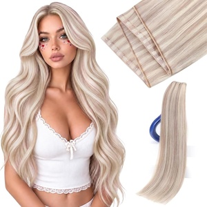 image:imageSunny Hair Weft Hair Extensions Human Hair Dark Brown With BlondeButterfly218613 Ash Blonde Highlight Bleach Blonde