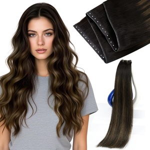 image:imageSunny Hair Weft Hair Extensions Human Hair Dark Brown With BlondeButterfly3226Dark Brown Balayage Medium Brown