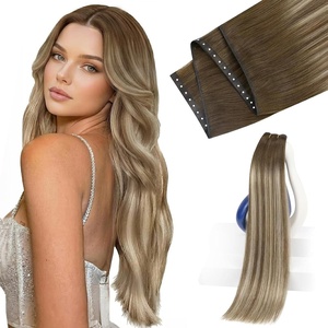 image:imageSunny Hair Weft Hair Extensions Human Hair Dark Brown With BlondeButterfly33822Cool Brown Ombre Blonde