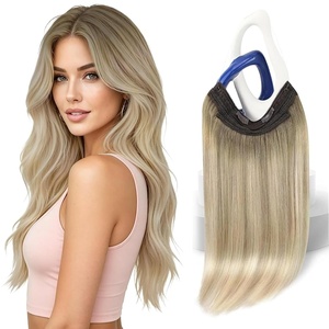 image:imageSunny Hair Wire Hair Extensions Real Human Hair Adjustable Line HairpieceB3 186060A Ash Blonde Balayage