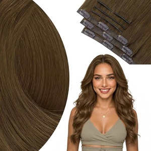 image:imageVe Sunny Genius Human Hair Extensions Clip ins Short BlondeW3B Neutral Light Brown