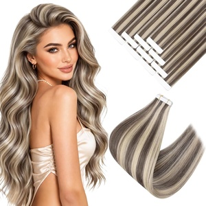 image:imageVe Sunny Hair Tape in Extensions Brown Highlight Blonde 50g 20Pcs Remy1D Tape8AP60