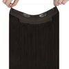 image:image2 Packs Wire Hair Extensions and Ponytail Extension Human Hair Dark Brown 80G 14Inch