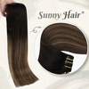 image:imageBundle 2Packs Clip in Hair Extensions 1B427 16inch 7Pcs 120G Ponytail Hair Extensions the Same Color 16inch 80G