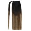 image:imageBundle 2Packs Clip in Hair Extensions 1B427 16inch 7Pcs 120G Ponytail Hair Extensions the Same Color 16inch 80G
