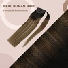 image:imageBundle 2Packs Clip in Hair Extensions 1B427 16inch 7Pcs 120G Ponytail Hair Extensions the Same Color 16inch 80G