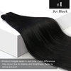 image:imageBundle 2Packs Human Hair Weft Extensions and Ponytail Hair Extensions Black 14inch 80G