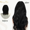 image:imageBundle 2Packs Human Hair Weft Extensions and Ponytail Hair Extensions Black 14inch 80G