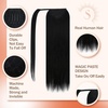 image:imageBundle 2Packs Human Hair Weft Extensions and Ponytail Hair Extensions Black 14inch 80G
