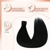 image:imageBundle 2Packs Human Hair Weft Extensions and Ponytail Hair Extensions Black 14inch 80G