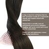 image:imageBundle 2Packs Human Hair Weft Extensions and Ponytail Hair Extensions Darkest Brown 20inch 80G