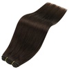 image:imageBundle 2Packs Human Hair Weft Extensions and Ponytail Hair Extensions Darkest Brown 20inch 80G