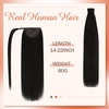 image:imageBundle 2Packs Human Hair Weft Extensions and Ponytail Hair Extensions Darkest Brown 20inch 80G