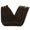 image:imageBundle 2Packs Human Hair Weft Extensions and Ponytail Hair Extensions Darkest Brown 20inch 80G
