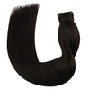 image:imageBundle 2Packs Human Hair Weft Extensions and Ponytail Hair Extensions Darkest Brown 20inch 80G