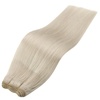 image:imageBundle 2Packs Human Hair Weft Extensions and Ponytail Hair Extensions Platinum Blonde 18inch 80G