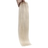 image:imageBundle 2Packs Human Hair Weft Extensions and Ponytail Hair Extensions Platinum Blonde 18inch 80G