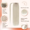 image:imageBundle 2Packs Human Hair Weft Extensions and Ponytail Hair Extensions Platinum Blonde 22inch 80G