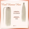 image:imageBundle 2Packs Human Hair Weft Extensions and Ponytail Hair Extensions Platinum Blonde 22inch 80G