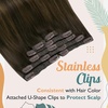 image:imageClip in Hair Extensions and Ponytail Hair Extensions Brown Ombre 200G