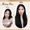 image:imageMake hair look more thickerClip in Real Human Hair Extensions and Ponytail Extensions Human Hair Natural Black 22inch