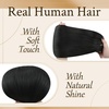 image:imageMake hair look more thickerClip in Real Human Hair Extensions and Ponytail Extensions Human Hair Natural Black 22inch