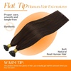 image:imageSunny Hair 18 Inch Mini Flat Tip Hair Extensions Darkest Brown Soft