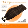image:imageSunny Hair 18 Inch Mini Flat Tip Hair Extensions Human Hair Brown Balayage