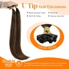 image:imageSunny Hair 18 Inch U Tip Human Hair Extensions Brown Balayage Natural Look